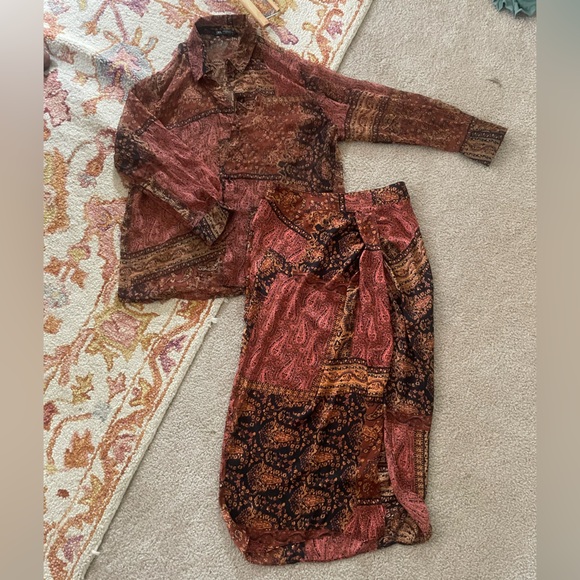 Zara Dresses & Skirts - Matching Zara Paisley Skirt Set